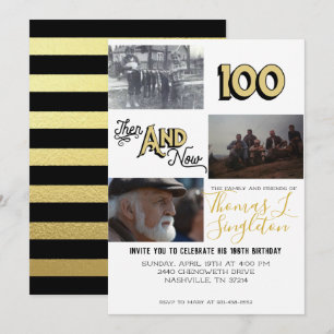 Dann & Jetzt Fotosammlung  100. Geburtstag Einladung