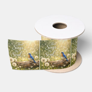 Dann singt meine Seele mit Blaumeise Satinband