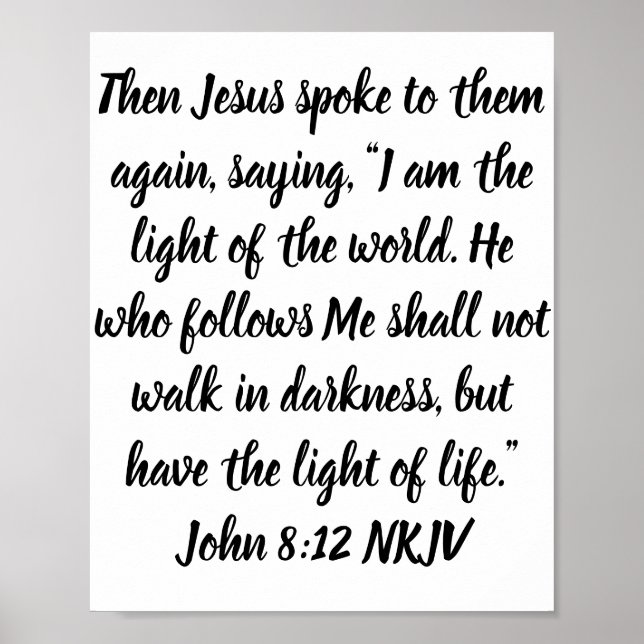 Dann sprach Jesus abermals zu ihnen, Sprichwort, " Poster (Vorne)