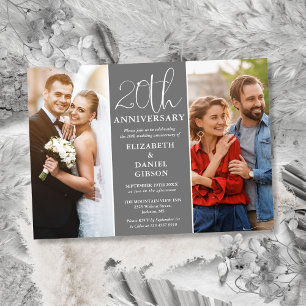 Dann und Jetzt 2 Foto 20. Hochzeitstag Einladung