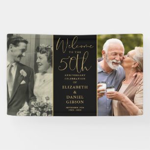 Dann und jetzt 2 Foto 50 Jahre Jubiläum Willkommen Banner