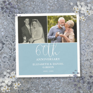Dann und Jetzt 2 Foto 60. Hochzeitstag Serviette