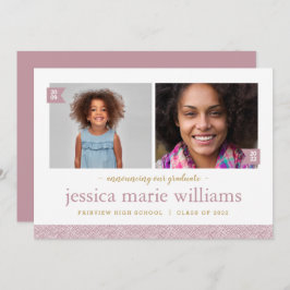 Dann und jetzt 2 Foto Abschluss Ankündigung