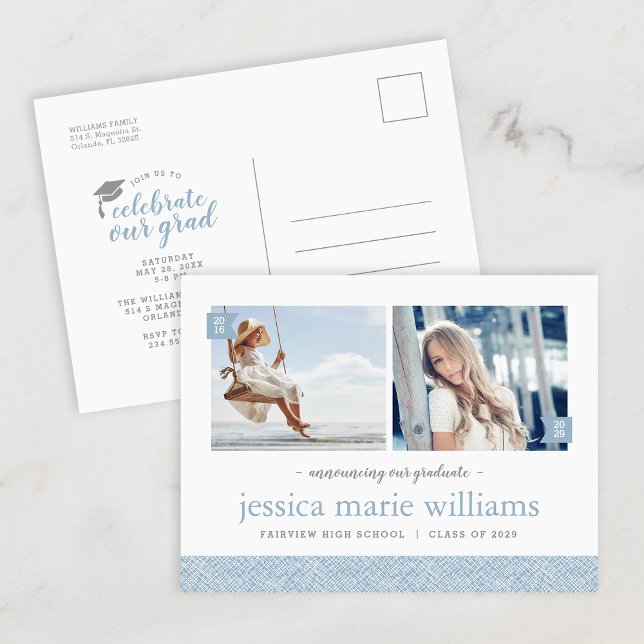 Dann und jetzt 2 Foto Graduation Party Einladung (Von Creator hochgeladen)