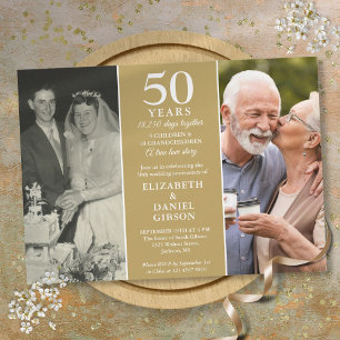 Dann und Jetzt 2 Fotoerinnerungen 50. Jubiläum Einladung