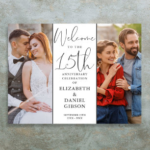 Dann und Jetzt 2 Fotos 15. Hochzeitstag Willkommen Poster