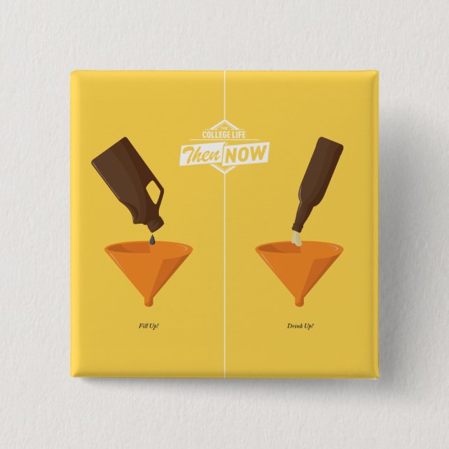 Dann und jetzt: Bier Pong Button (Vorderseite)