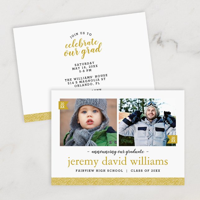 Dann und jetzt Foto Abschluss Einladung (Von Creator hochgeladen)