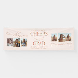 Dann und jetzt Fotocollage Graduation Party Banner