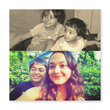 Dann und jetzt kids Pics Magnetkarte