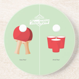 Dann und jetzt: Klingeln Pong Getränkeuntersetzer