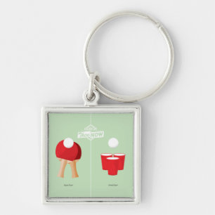 Dann und jetzt: Klingeln Pong Schlüsselanhänger