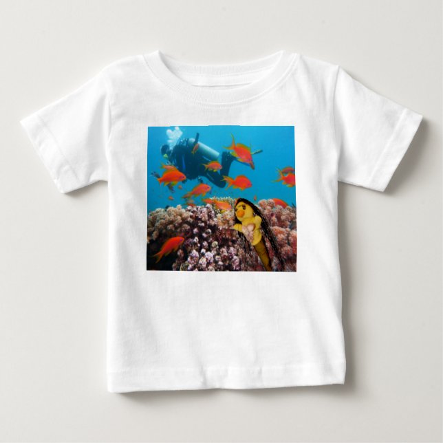 Danni der Mermaid Baby T - Shirt (Vorderseite)