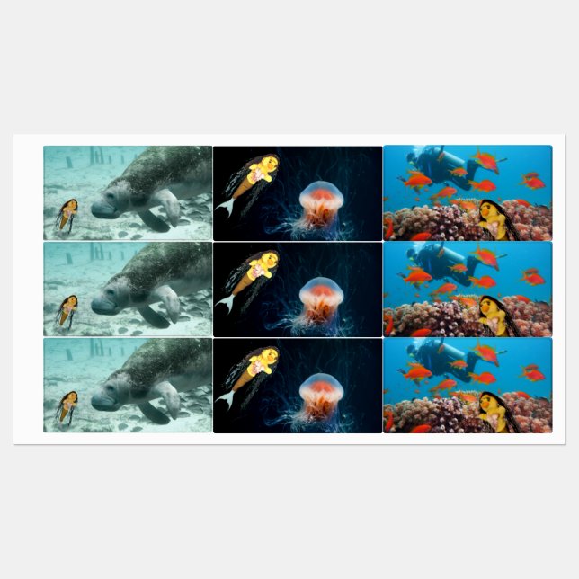 Danni die Meerjungfrau und ihre Freunde Labels Etiketten (Blatt)