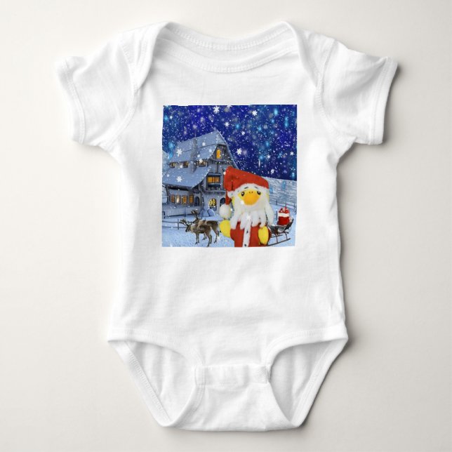 Danny Duck als Santa am Nordpol Baby Bodysui Baby Strampler (Vorderseite)