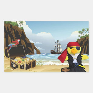 Danny Duck der Pirat Rechteckiger Aufkleber