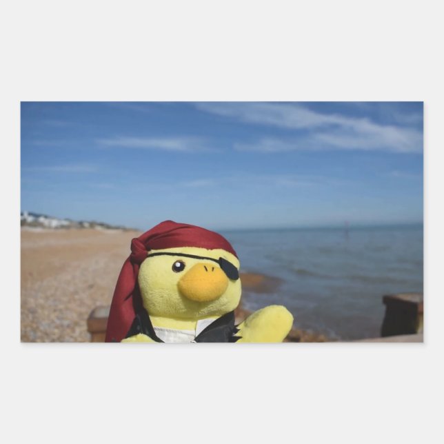 Danny Duck, der rechteckige Aufkleber für Piraten (Vorderseite)