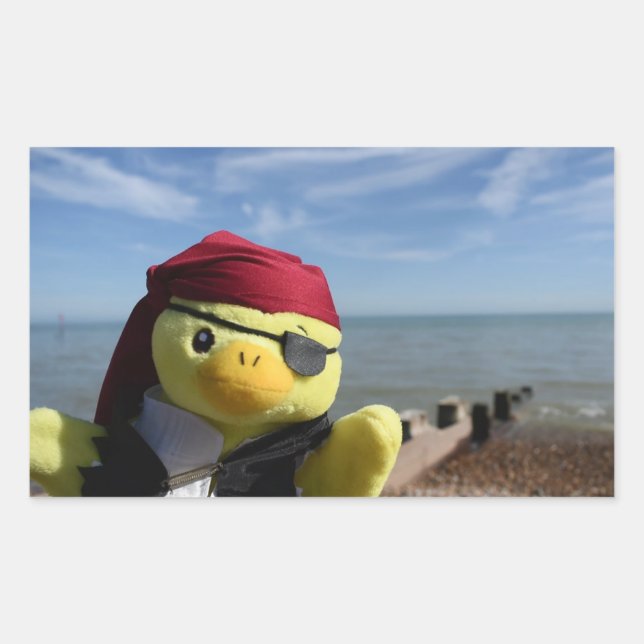 Danny Duck, der rechteckige Aufkleber für Piraten (Vorderseite)