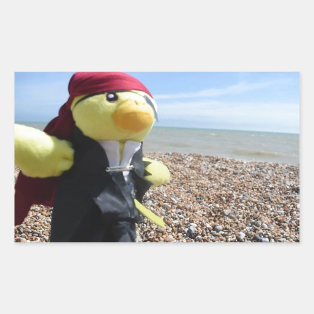 Danny Duck, der rechteckige Aufkleber für Piraten (Vorderseite)