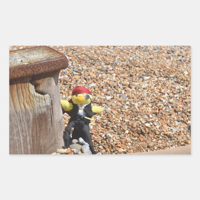 Danny Duck, der rechteckige Aufkleber für Piraten (Vorderseite)