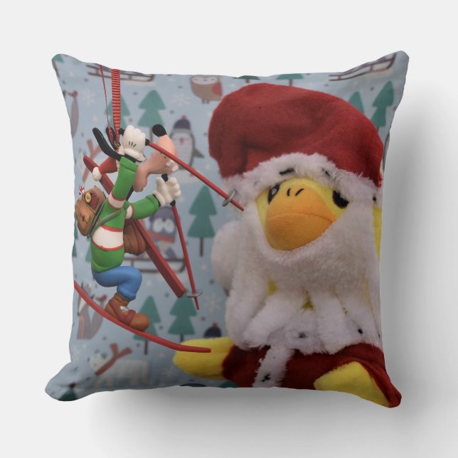 Danny Duck Santa Christmas Throw Kissen (Vorderseite)