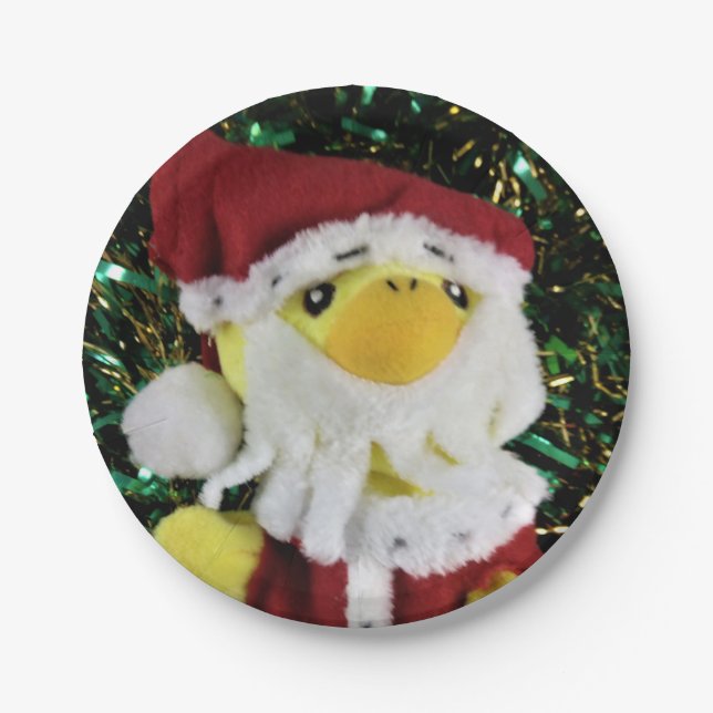 Danny Duck Santa. Pappteller (Vorderseite)