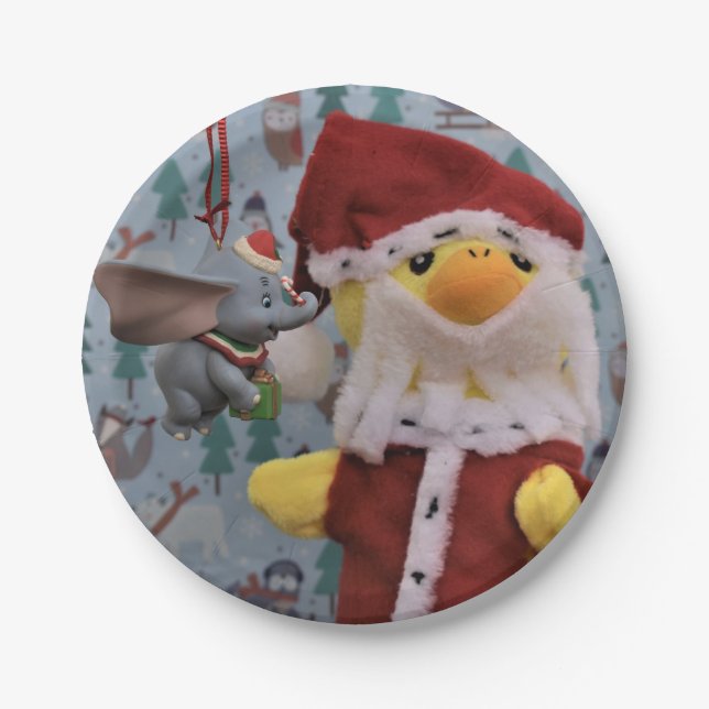 Danny Duck Santa. Pappteller (Vorderseite)