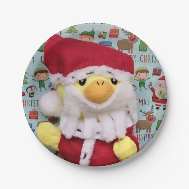 Danny Duck Santa. Pappteller (Vorderseite)