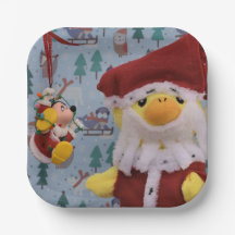 Danny Duck Santa. Pappteller