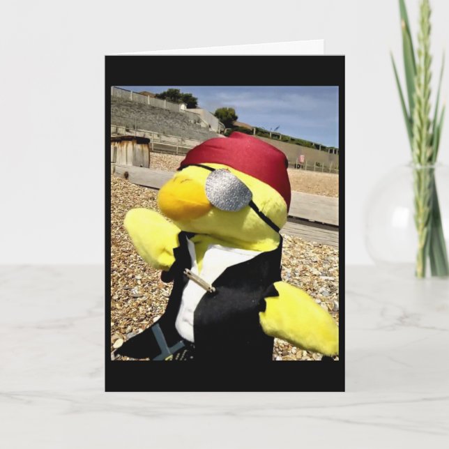 Danny Duck the Pirate Birthday Card Karte (Vorderseite)