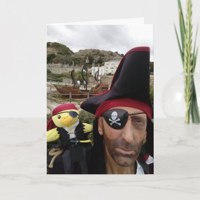 Danny Duck the Pirate Birthday Card Karte (Vorderseite)