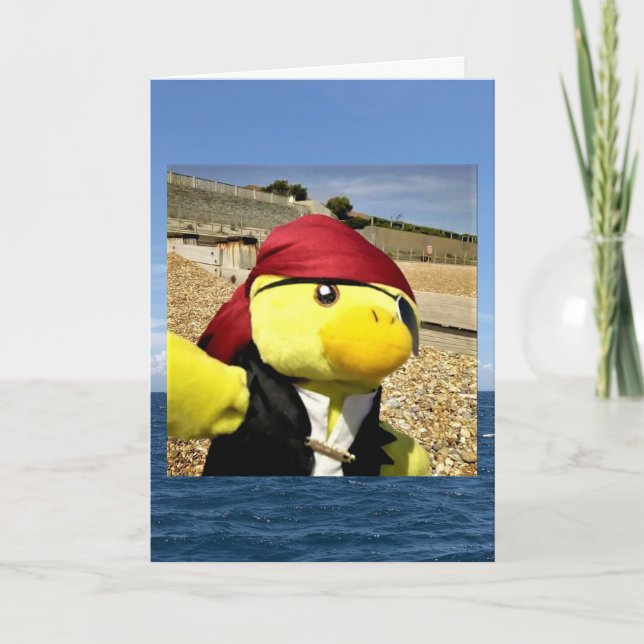 Danny Duck the Pirate Birthday Card Karte (Vorderseite)
