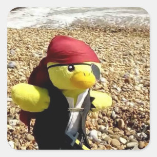 Danny Duck the Pirate Quadratischer Aufkleber
