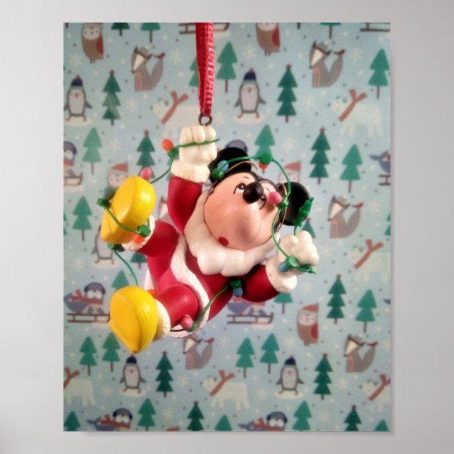 Danny Duck Weihnachtsmann. Baumschmuck Plakat (Vorne)