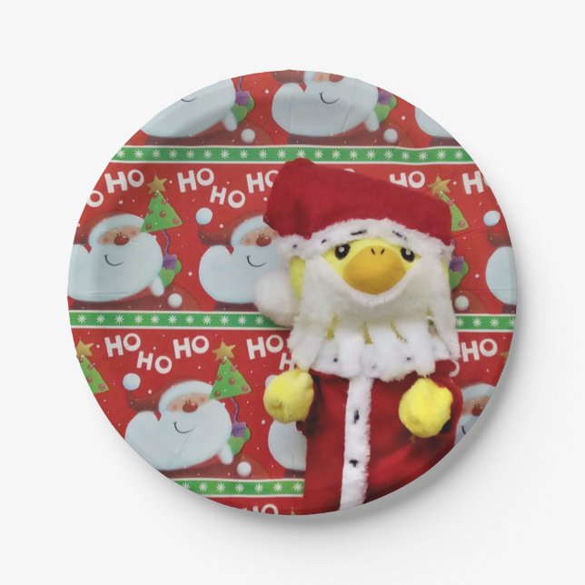 Danny Duck Weihnachtsmann.   Pappteller (Vorderseite)