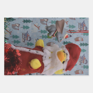 Danny Duck Weihnachtsmann. Weihnachtsbaumschmuck Geschenkpapier Set