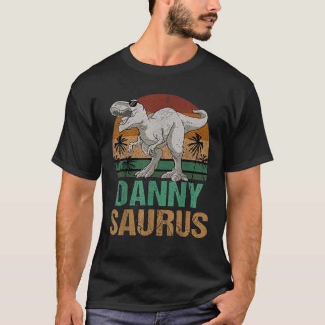 Danny Saurus Dinosaur T Rex Vorname Personalize T-Shirt (Vorderseite)
