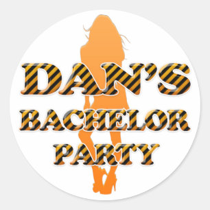 Dans Bachelor Party Runder Aufkleber