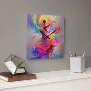 Dans of Joy Watch Quadratische Wanduhr