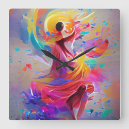 Dans of Joy Watch Quadratische Wanduhr