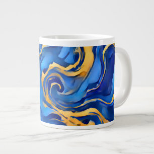 Danse Royale Reiches königliches Blau Gold Fließen Jumbo-Tasse