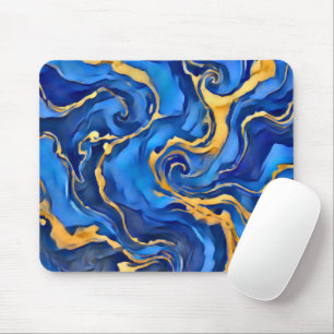Danse Royale Reiches königliches Blau Gold Fließen Mousepad