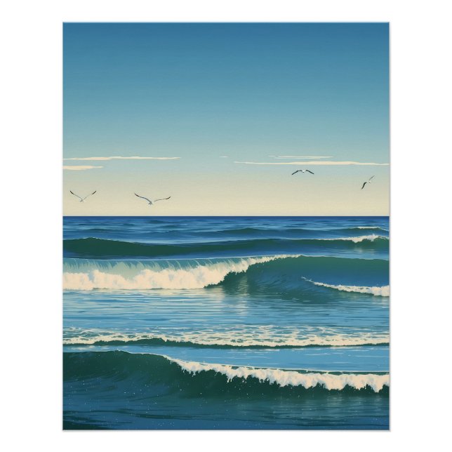 Dansende Golven onder de Hemel Poster (Vorderseite)