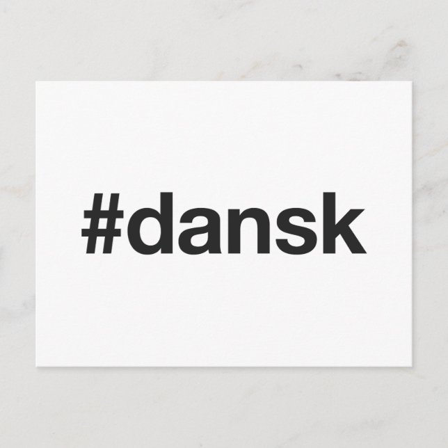 DANSK Hashtag Postkarte (Vorderseite)