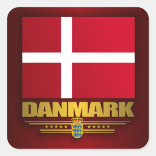 "Dansk Stolz " Quadratischer Aufkleber
