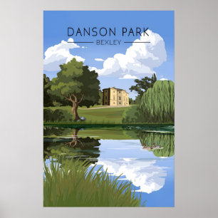 Danson Park London Reiseplakat Poster