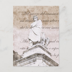 Dante Alighieri - mit Göttlichen Komödien Versen Postkarte