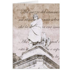 Dante Alighieri mit Versen von Inferno, göttliches