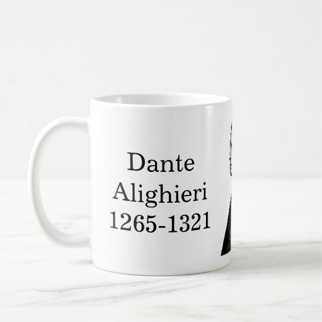 Dante Alighieri Zitat über Verse Kaffeetasse (Links)