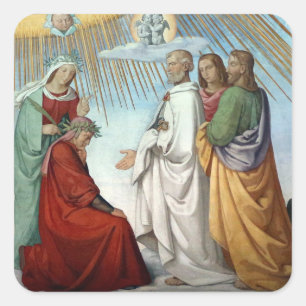 Dante & Beatrice kommen auf den Feststern an - Quadratischer Aufkleber